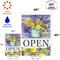 Open Watering Can Bouquet Decorative Business Double Sided Flag